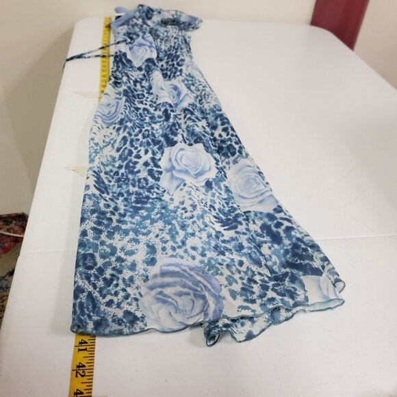 DBY Women Y2K Fairy Grunge Babydoll Midi Dress Size 8 Blue Rocker Flowy Feminine - Picture 8 of 10